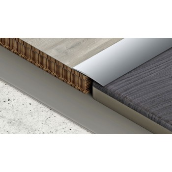 Profilplast öntapadós lencse burkolatváltó, alu, 32x2700mm, eloxált matt pezsgő