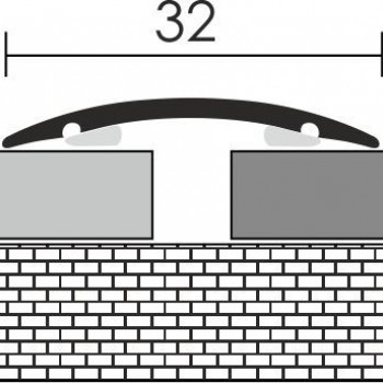 Profilplast öntapadós lencse burkolatváltó, alu, 32x2700mm, eloxált matt pezsgő
