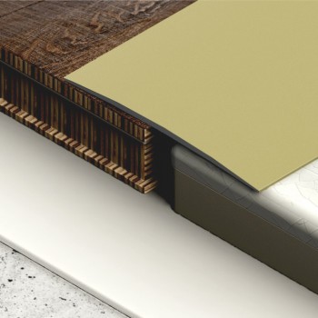 Profilplast öntapadós lencse burkolatváltó (küszöb), alu, 100x3000mm, eloxált matt arany