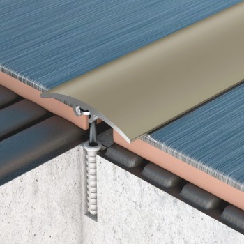 Profilplast rejtett rögzítésű lencse burkolatváltó, alu, 32x2700mm, eloxált matt pezsgő