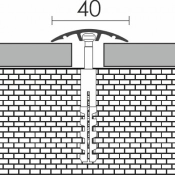 Profilplast rejtett rögzítésű lencse burkolatváltó, alu, 40x2700mm, eloxált matt pezsgő