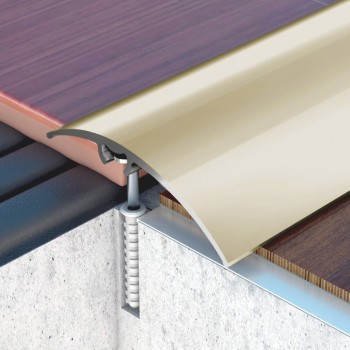 Profilplast rejtett rögzítésű, szintváltó lencse profil, alu, 50x900mm, eloxált matt arany