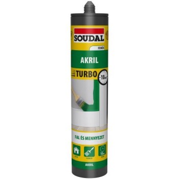 Soudal Akril Turbo fehér - Gyorskötésű festhető tömítő. 280ml