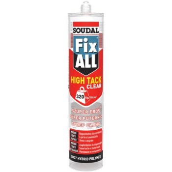 Soudal Fix All High-Tack Clear - víztiszta szerelőragasztó. 290ml