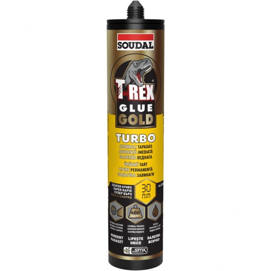 Soudal T-REX Gold Turbo Hibrid polimer szerelőragasztó. 290ml