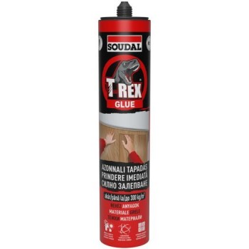 Soudal T-REX (Piros) azonnali rögzítő szerelőragasztó. 380g - 290 ml