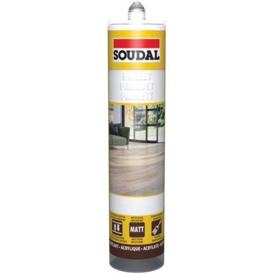 Soudal parkettatömítő gyöngyházfehér RAL1013 - festhető/lakkozható. 290ml