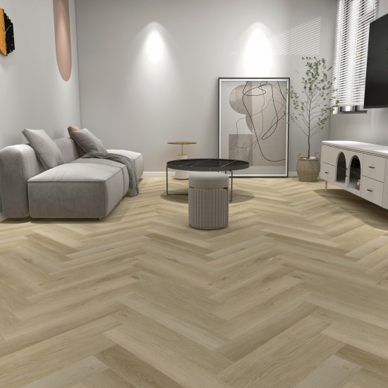 VinylTechLab Herringbone Glamis klikkes, halszálka SPC padló int. alátéttel