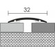 Profilplast öntapadós lencse burkolatváltó, alu, 32x2700mm, eloxált matt ezüst